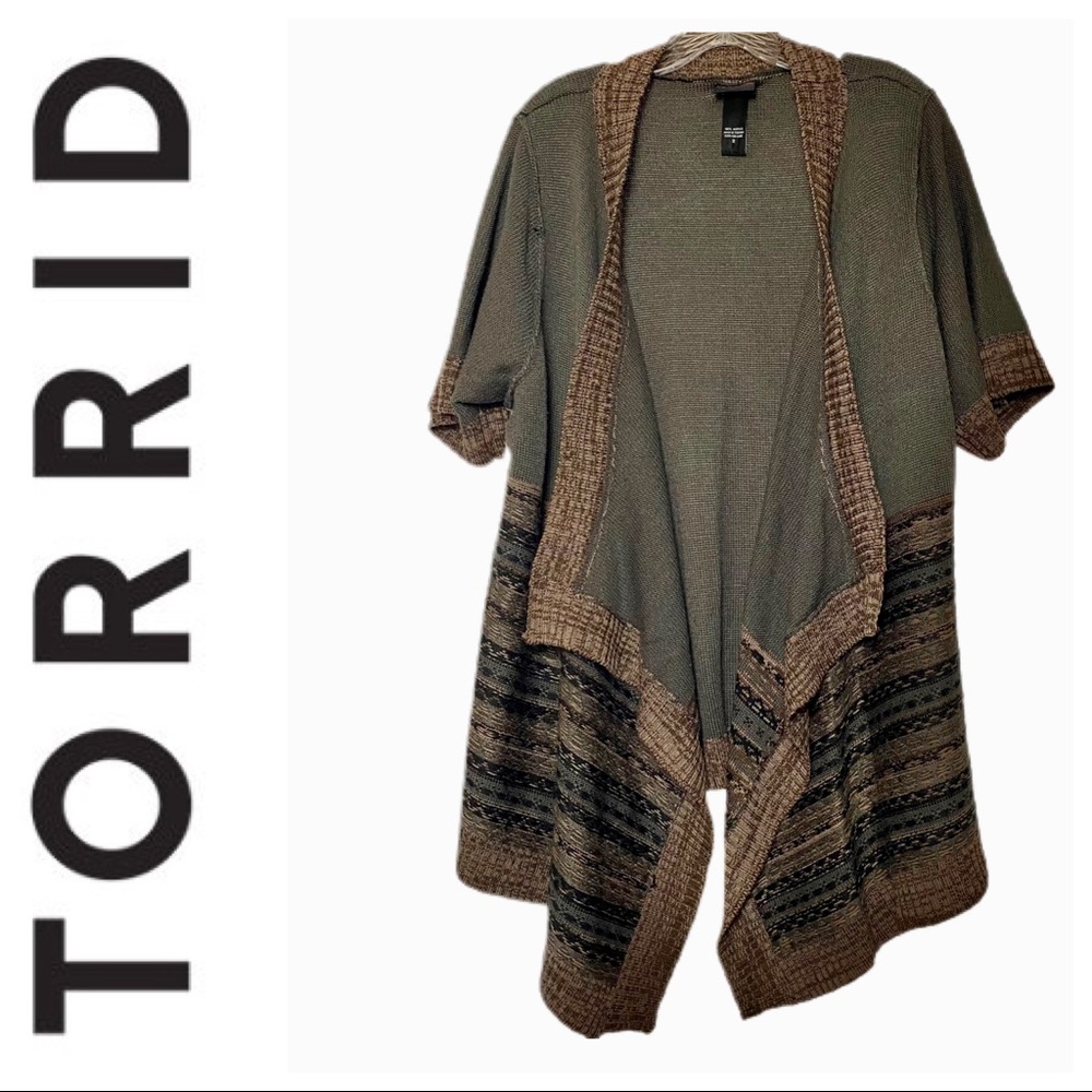 Torrid | Green & Brown Knit Sweater | Size 2